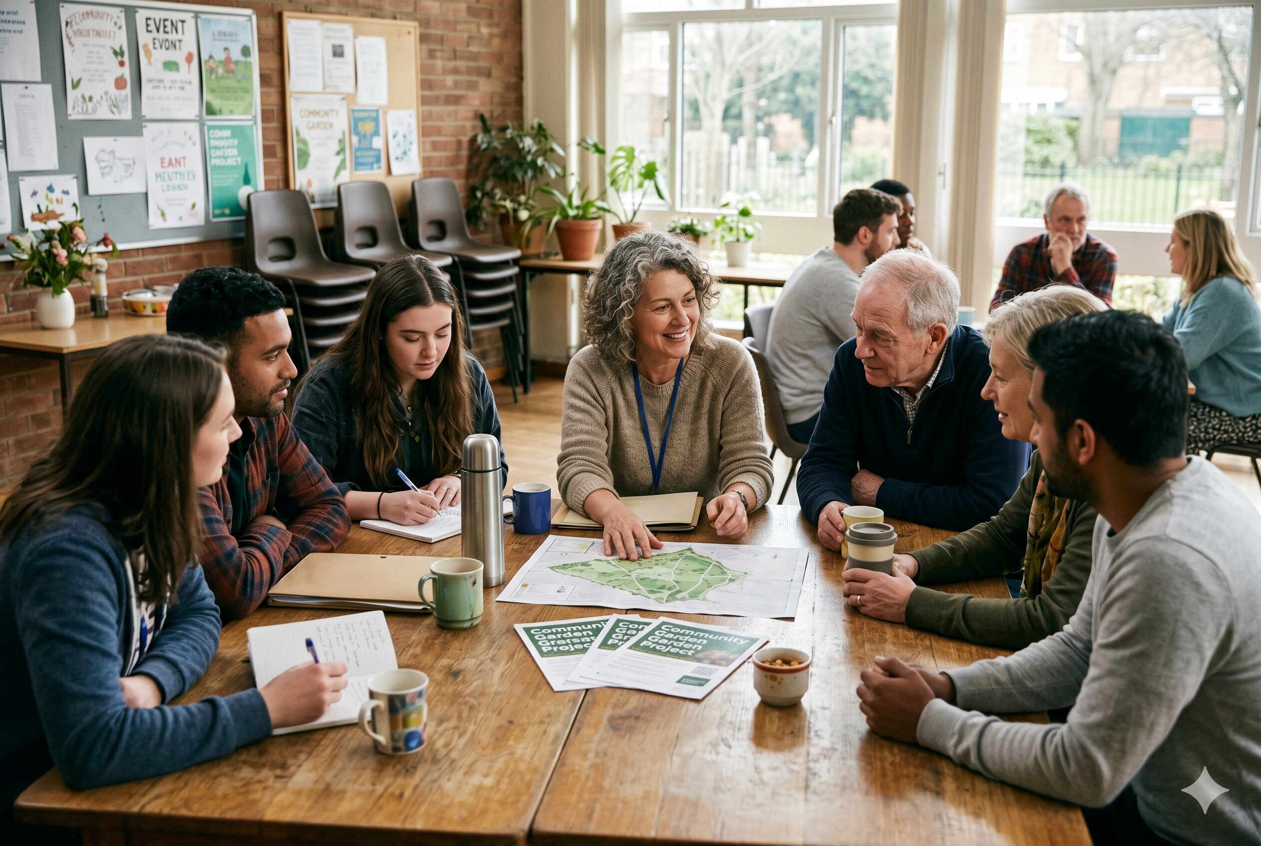 People around a community table
